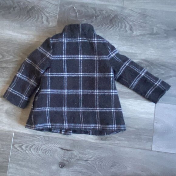 Cherokee Girls Plaid Peacoat Style Coat-Black/White-Size 18M-GUC - Picture 5 of 7